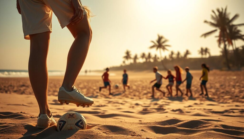 pemain sepak bola di pantai Liido